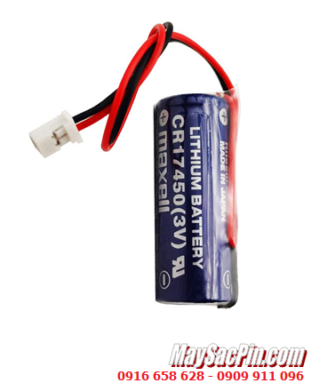 Maxell CR17450 (Zắc PLC); Pin nuôi nguồn PLC Maxell CR17450 lithium 3v 2600mAh , Xuất xứ NHẬT